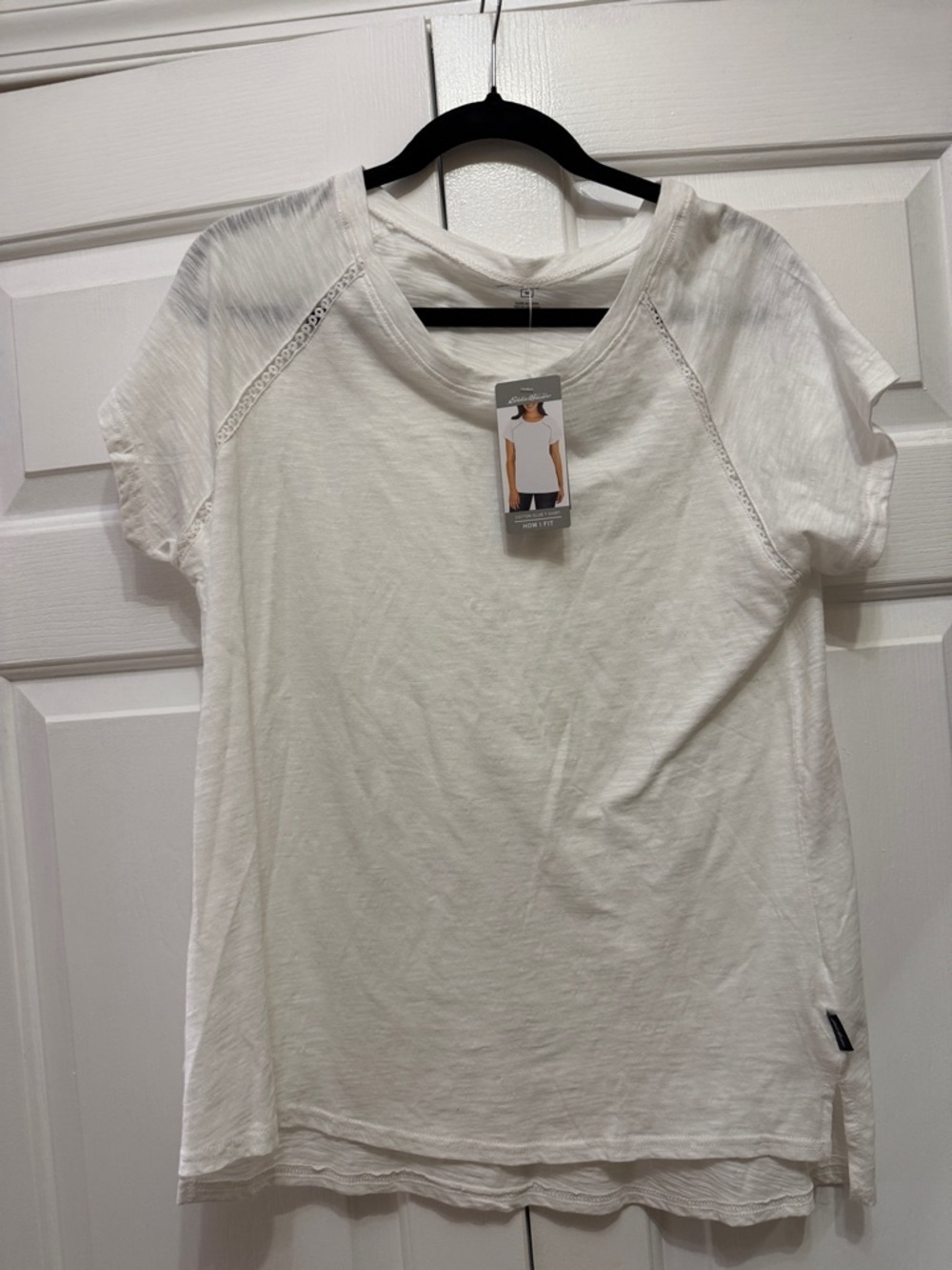 Eddie Bauer White Short-Sleeve Scoop Neck Tee